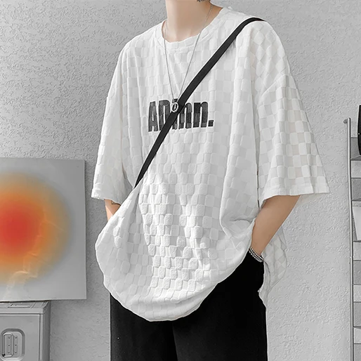 

Hong Kong style large men's half sleeve T-shirt 2022 Summer Short Sleeve T-Shirt