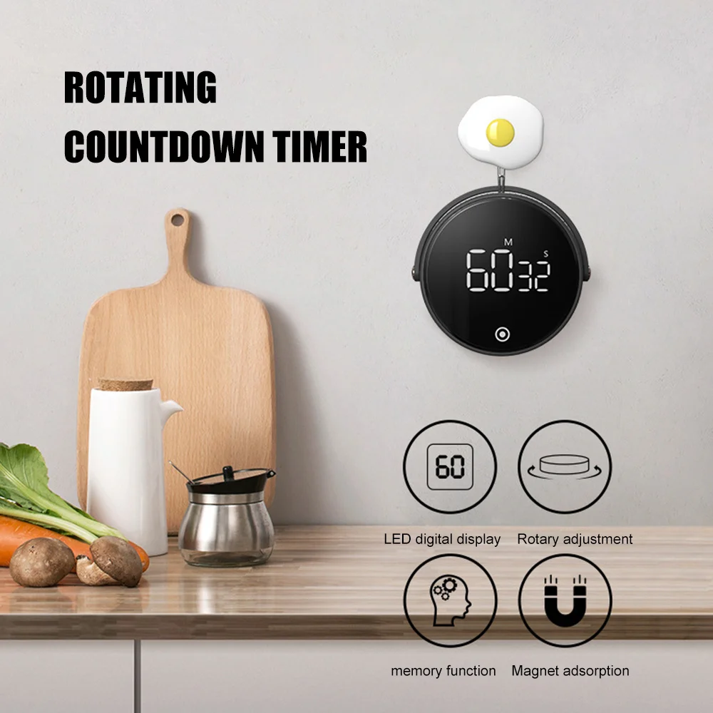 

Digital Kitchen Timer Alarm Clock Large LED Display Loud Alarm Magnetic Stand for Kitchen Tool Kitchen Accessories XHC88