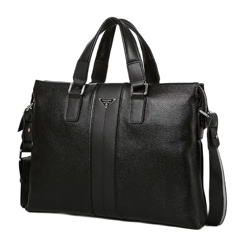P.kuone fashion luxury brand men bag genuine leather handbag shoulder bags business men messenger bag laptop bag