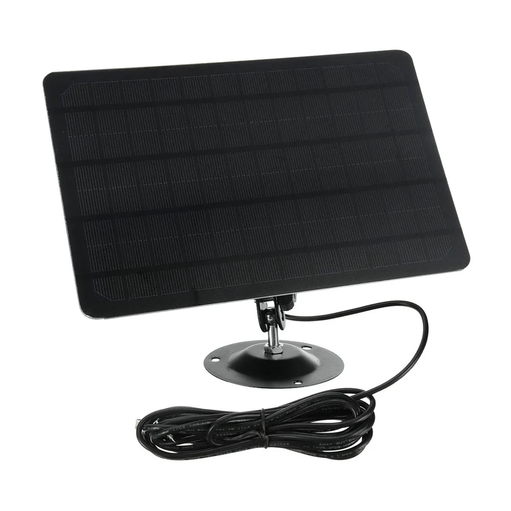 10W 5V Micro USB Solar Panel 2000MAH 360 Degree Rotation Waterproof Wall Mounted Monocrystal Silicon Solar Plate For USB Camera