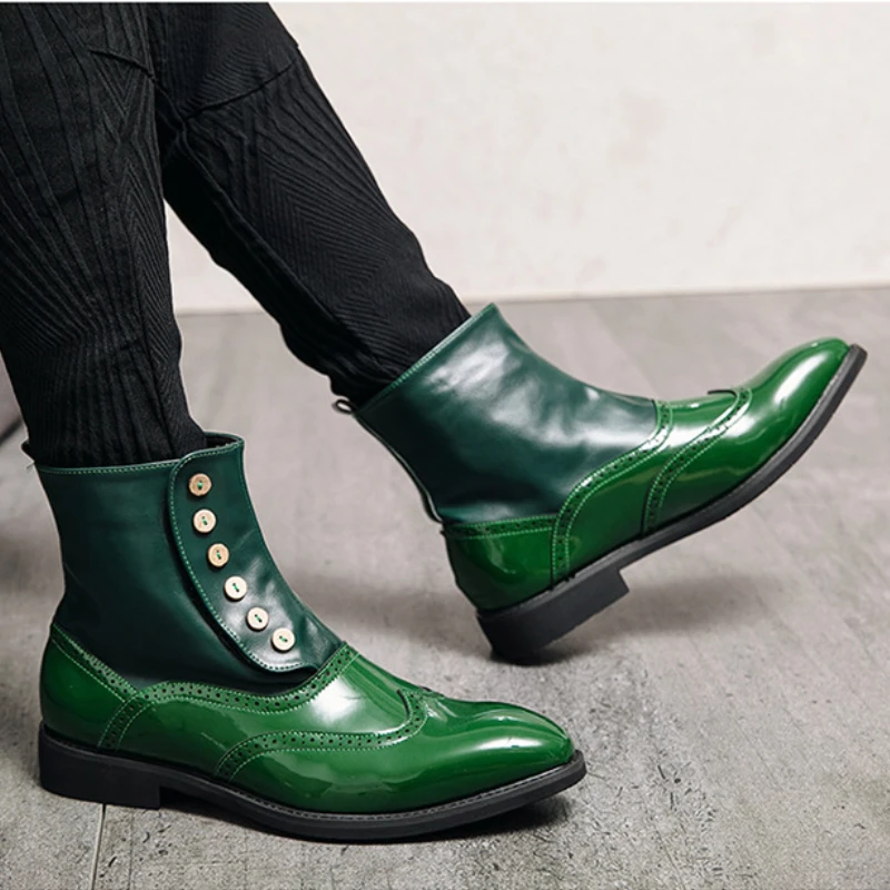 

Leather Chelsea Boots Men Shoes PU Fashion Versatile Business Casual British Style Street Party Wear Classic Ankle Boots for Man
