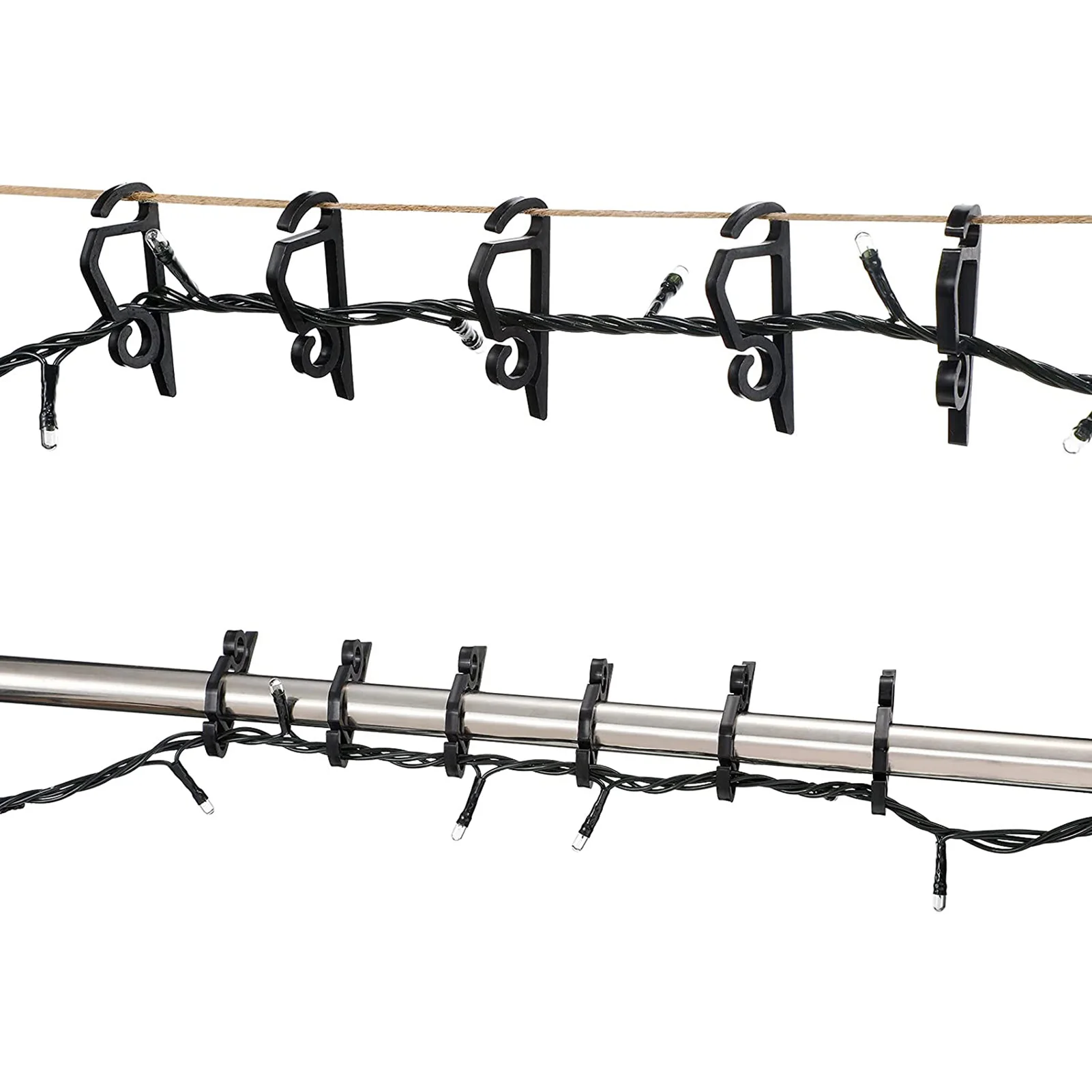 

100 шт., пластиковые S-образные крючки для крепления светильников