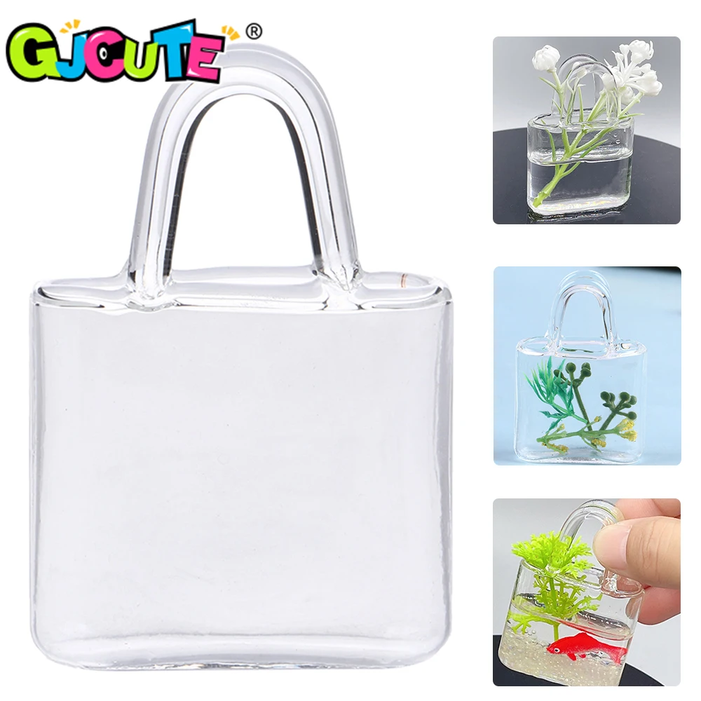 

1/6 Doll Accessories Doll Handbag Transparent Lady Leather Bag Vase Fish Tank W/Package Box Doll House Decor Accessories Gift