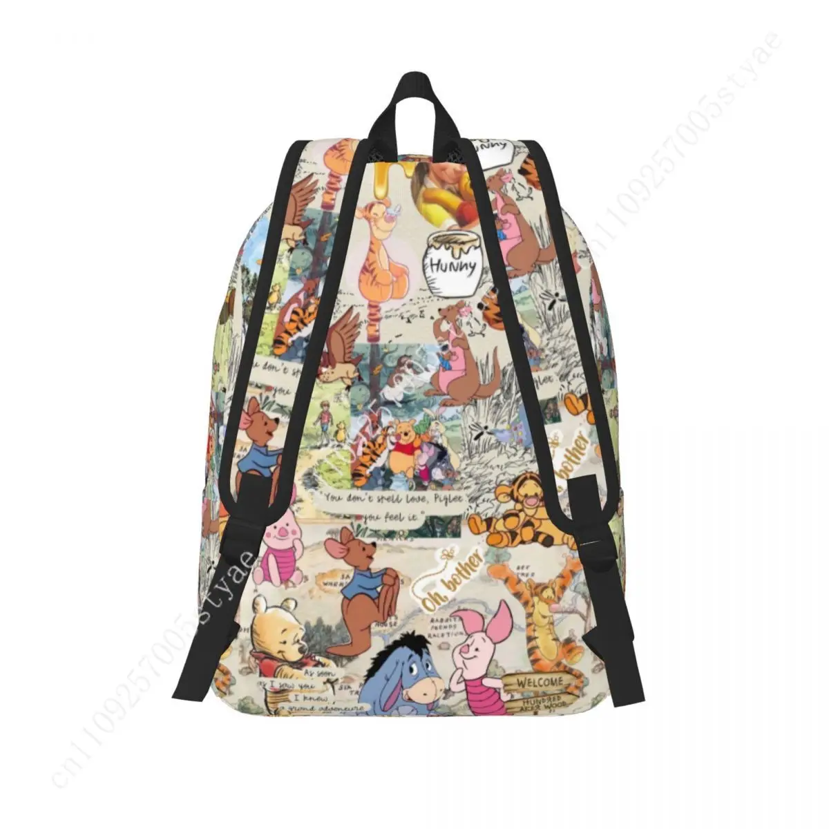 Фото Холщовый рюкзак My Friends Tigger Pooh на заказ для мужчин и женщин, школьный рюкзак, подходит для 15-дюймовых сумок для ноутбуков №3