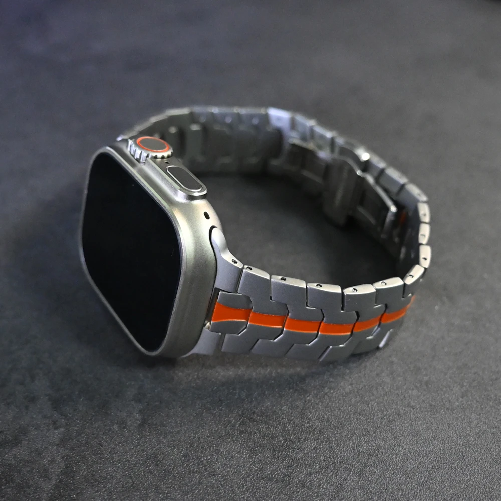 Ultra Titanium Color Strap For Apple Watch 49mm 45mm 44 42 41mm 38 40mm Luxury Metal Band For iWatch Se 8 7 6 5 4 3 se Bracelet