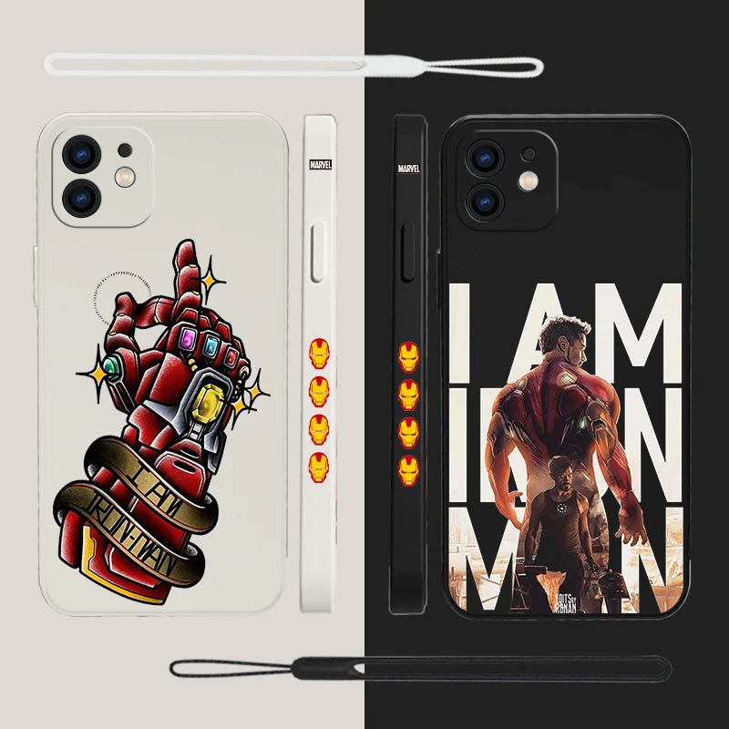 

I-Iron M-Man Phone Case For Samsung A81 A53 A50 A12 A22S A52 A52S A51 A72 A71 A32 A22 A20 A30 A21S A11 4G 5G with Hand Strap