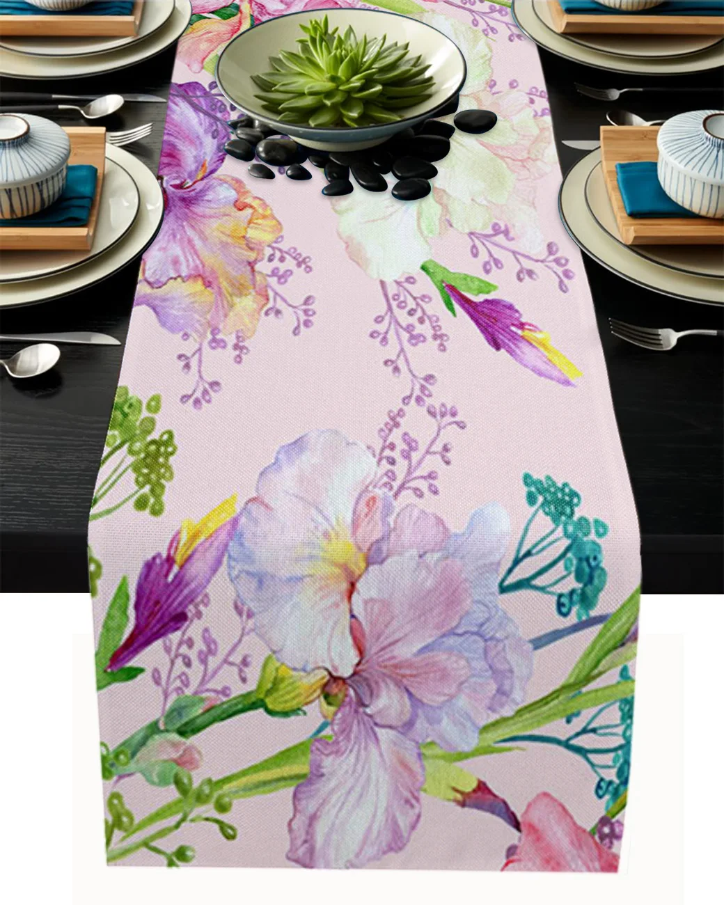 

Flowers Butterfly Leaves Tablecloth Table Runner Decoration Home Decor Dinner Table Decoration Table Decor