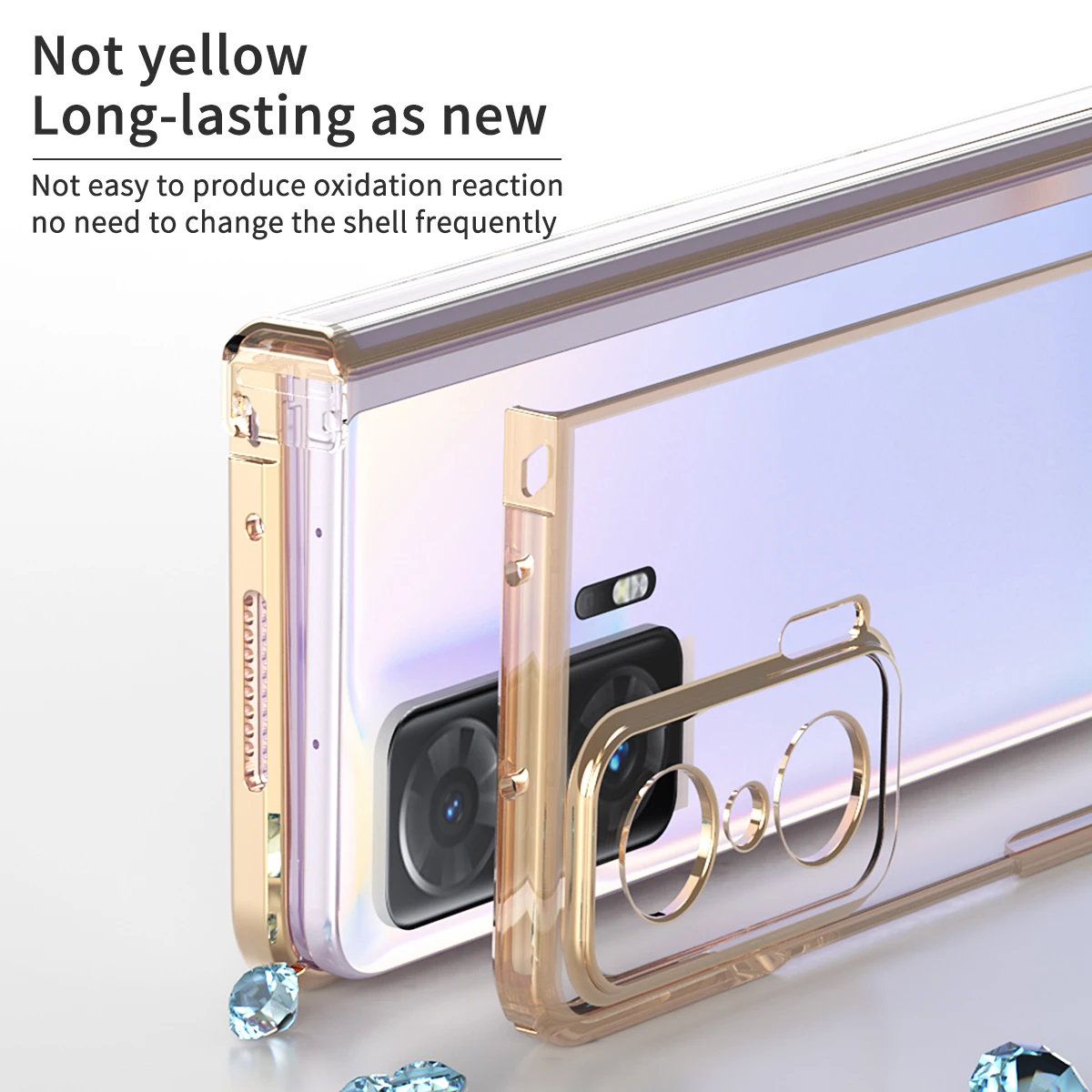 Clear Hinge Funda Fold Case For Huawei Honor Magic V Electroplating Transparent Hard Cover 360 Fully Protected Case