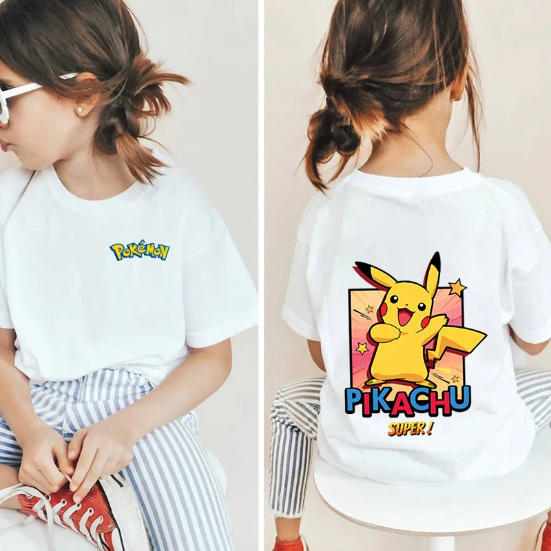 Футболка детская хлопковая с коротким рукавом изображением покемона