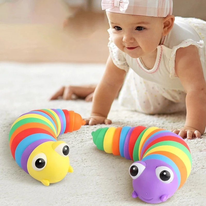 

Slug Articulated Flexible Fidget Autism Sensory Toy Colorful Crawling Toy Caterpillar Relief Anti-Anxiety Toys for Children