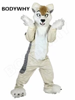 luxury long fur husky dog fursuit mascot furry costume wolf dog fox cosplay party fursuit kid birthday party adult size outfit