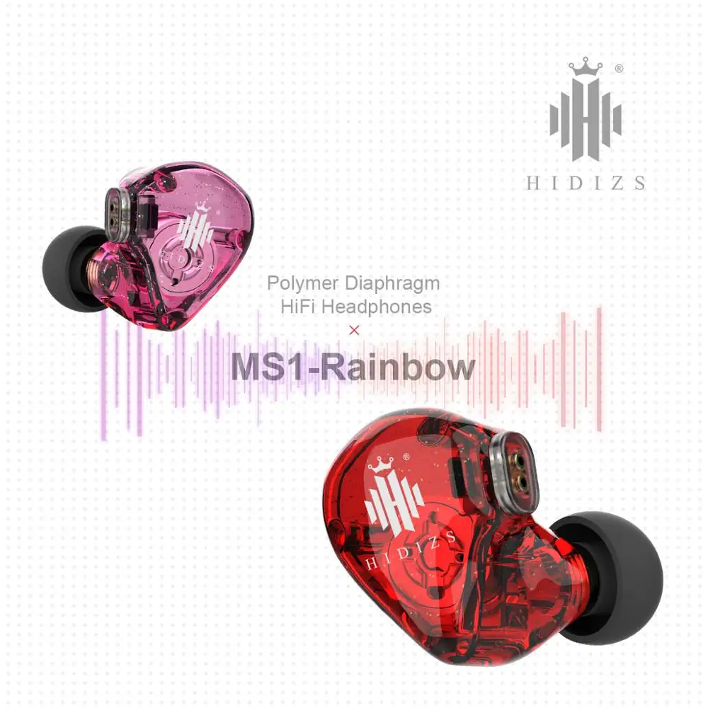 Hidizs MS1 Rainbow Wired HiFi Best In Ear Earphone Dynamic Driver High Quality Noise Cancel Monitor with Detachable Audio Cable