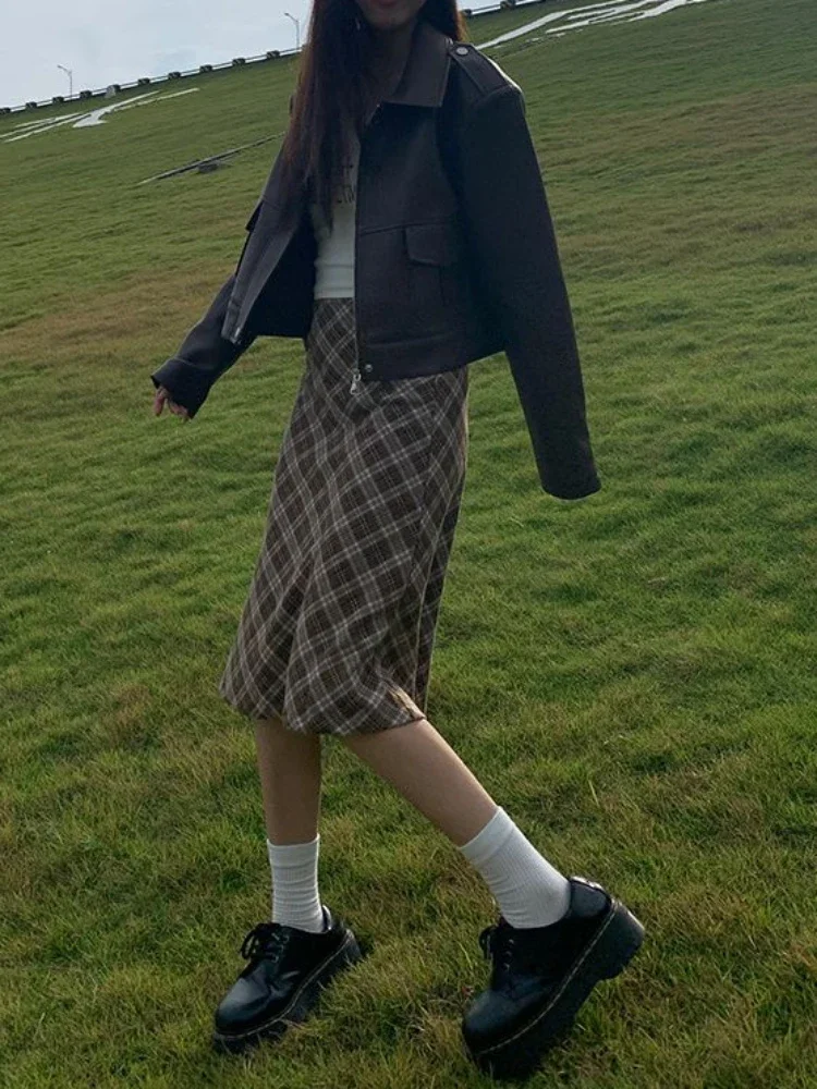 Юбки женские в стиле ретро осенний шик повседневные Y2k универсальные