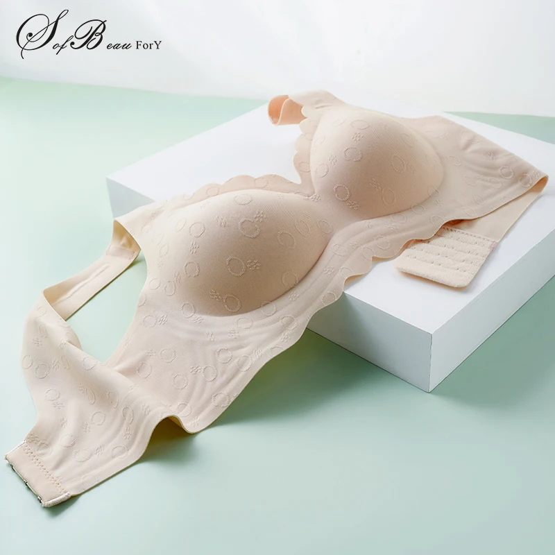 Новый Бесшовный жаккардовый бюстгальтер с фиксированной чашкой женское нижнее