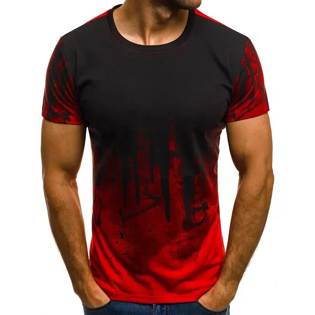 

NEW IN 2022 Fashion Brand New Men's Fashion Sports and fitness personality printed T-shirt Men's summer thin short-sleev