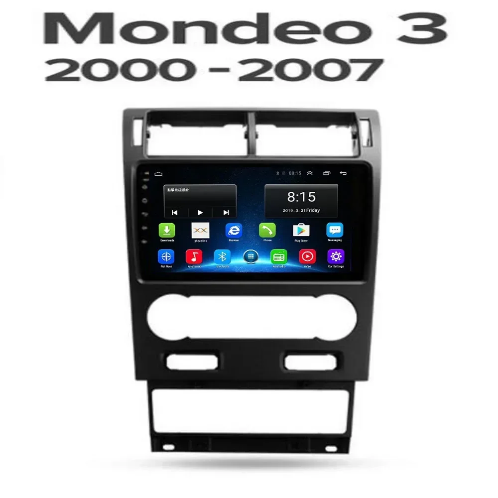 Автомагнитола на Android 13 для Ford Mondeo 3 2000 - 2007 мультимедийный плеер DVD Авторадио Видео