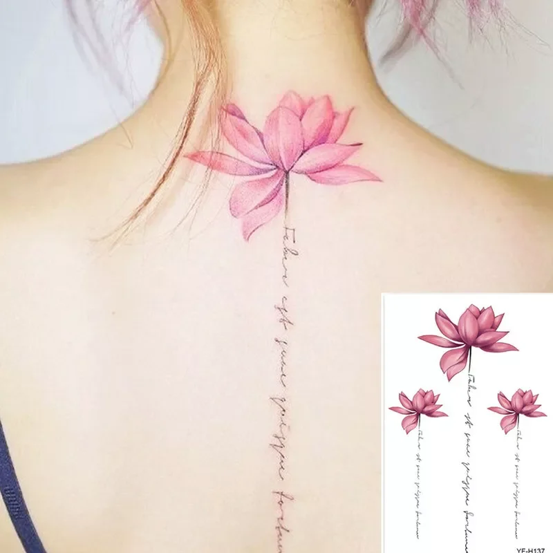 

NEW IN Waterproof Temporary Tattoo Sticker Black Clover Flower RED Flash Tatoo Fake Water Transfer Tatto for Woman Man