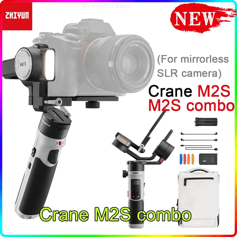 

3-осевой стабилизатор ZHIYUN Crane M2S, Ручной Стабилизатор для зеркальных камер, смартфонов, iPhone, Sumsang, Gopro Crane M, M2 2,0