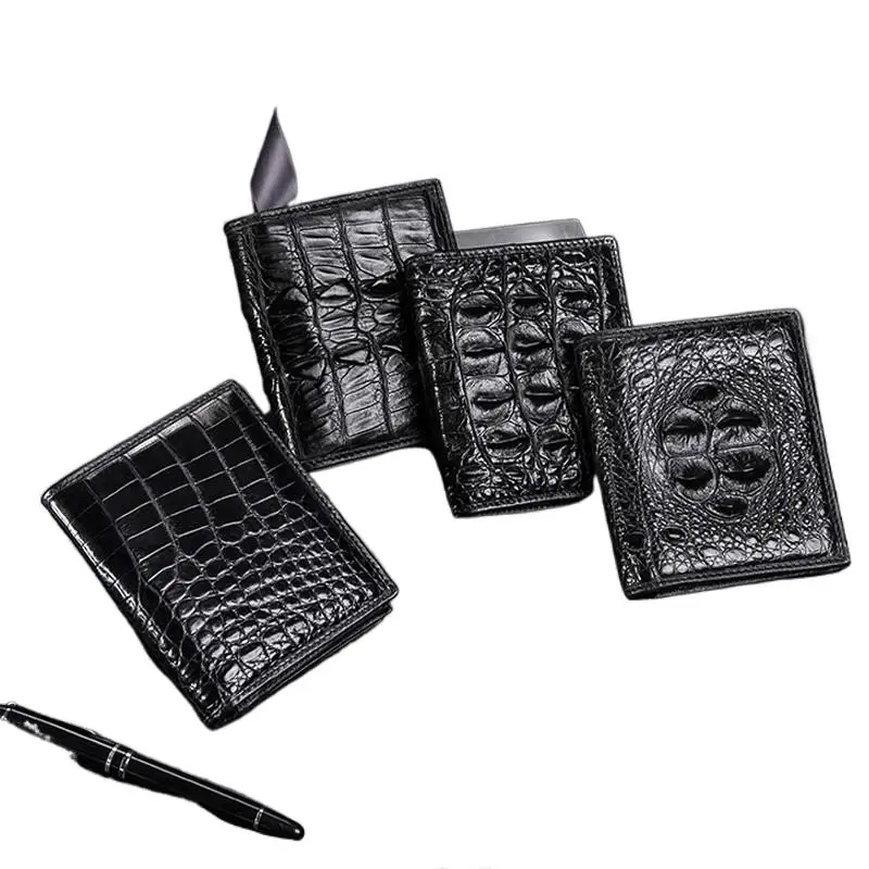 

Роскошный кошелек из натуральной крокодиловой кожи, мужской модный брендовый дизайнерский кожаный маленький кошелек, элегантный кошелек и...