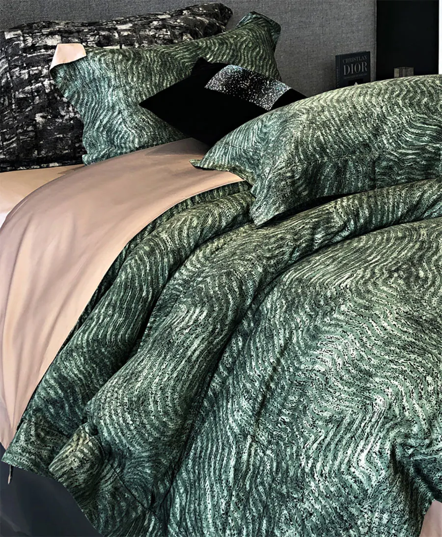 Набор постельного белья из тенселя и хлопка NoEnName_Null полный размер