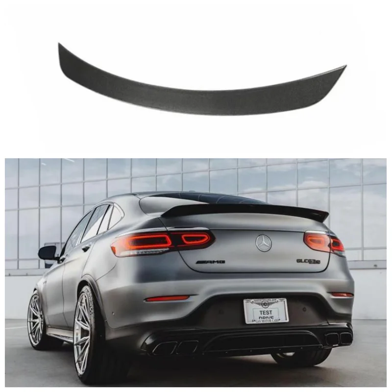 

Для Mercedes Benz X253 CLC260 GLC63 Coupe AMG 2016-2021 натуральное углеродное волокно Автомобильный задний бампер багажник губа спойлер крыло