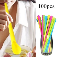 100pcs multicolor disposable plastic straw individually wrapped bubble boba milk tea smoothie thick straws bar drink accessories