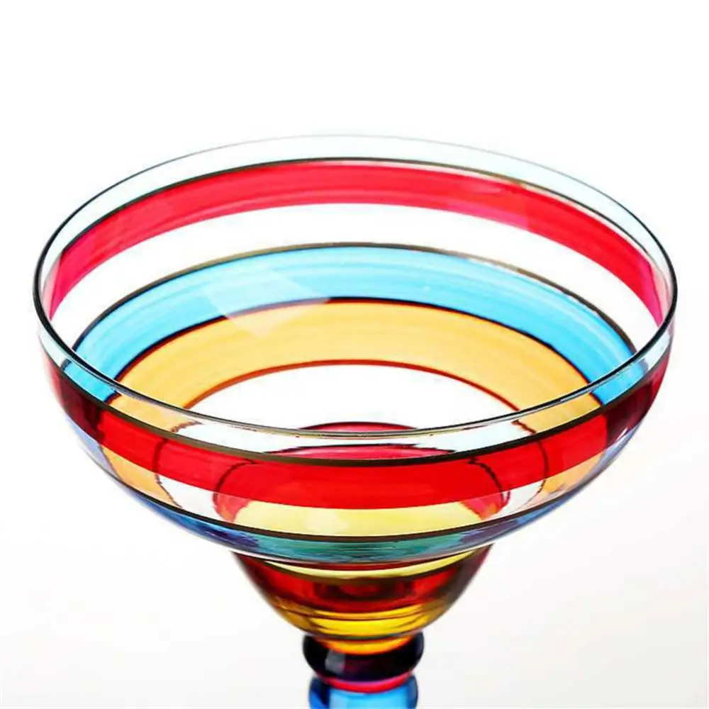 

1Pcs Handmade Colorful Cocktail Cup 270ml Europe Goblet Creative Wine Glasses Cup Bar Party Home DrinkWare Wedding Gifts