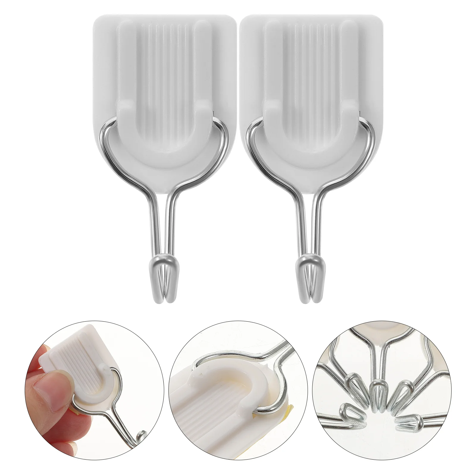 

50pcs Portable Multi-purposes Bedroom Wall Hooks Clothing Hooks Coat Hanger Hooks Adhesive Clothes Hooks