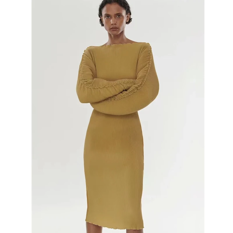 

Totem* Chic and Elegant Jersey Dress Women Elegant Luxury Woman's Long Sleeve Loose Pullover