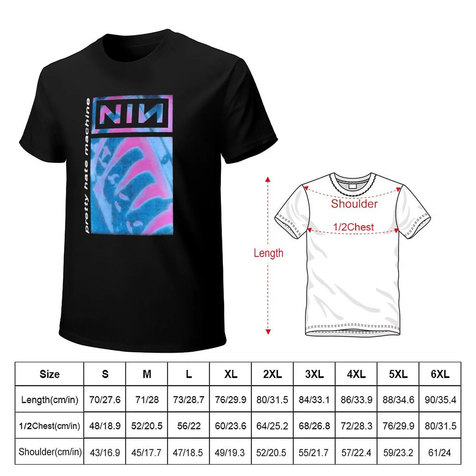 Фото Винтажный логотип Pretty Hate Machine NIN | |   Футболка 004: дышащая, легкая, летняя модель. №2