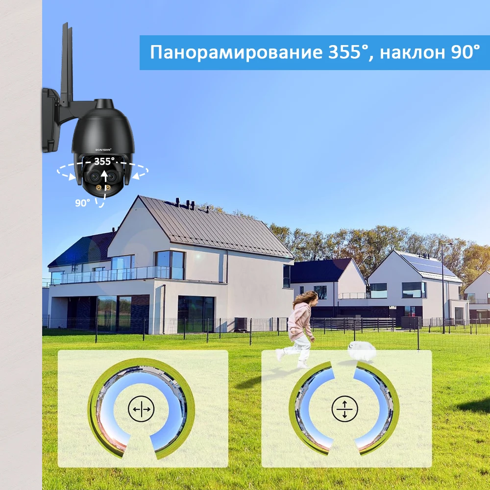 Фото BOAVISION HD 8MP WIFI/4G SIM-карта/POE наблюдения 2,8 мм 8 мм двойной объектив RU №4