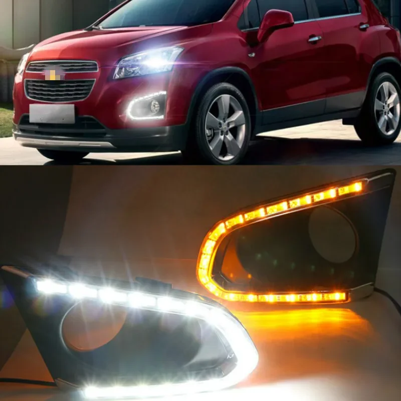 ity 2 SZTUKI LED do jazdy dziennej Chevroleta Chevy TRAX 2014 2015 2016 DRL z osłoną świateł przeciwmgielnych kierunkowskazów