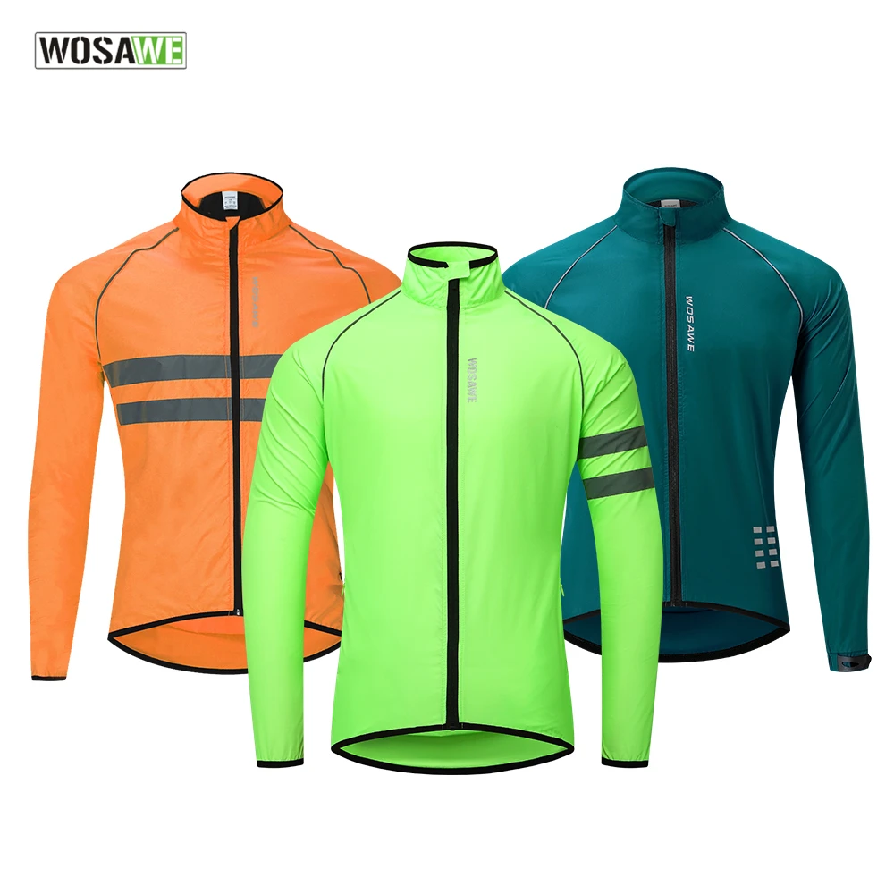 

WOSAWE Men Ultralight Cycling Jacket Reflective Long Sleeves Jersey Water repellent Windproof Road MTB Bike Bicycle Windbreaker