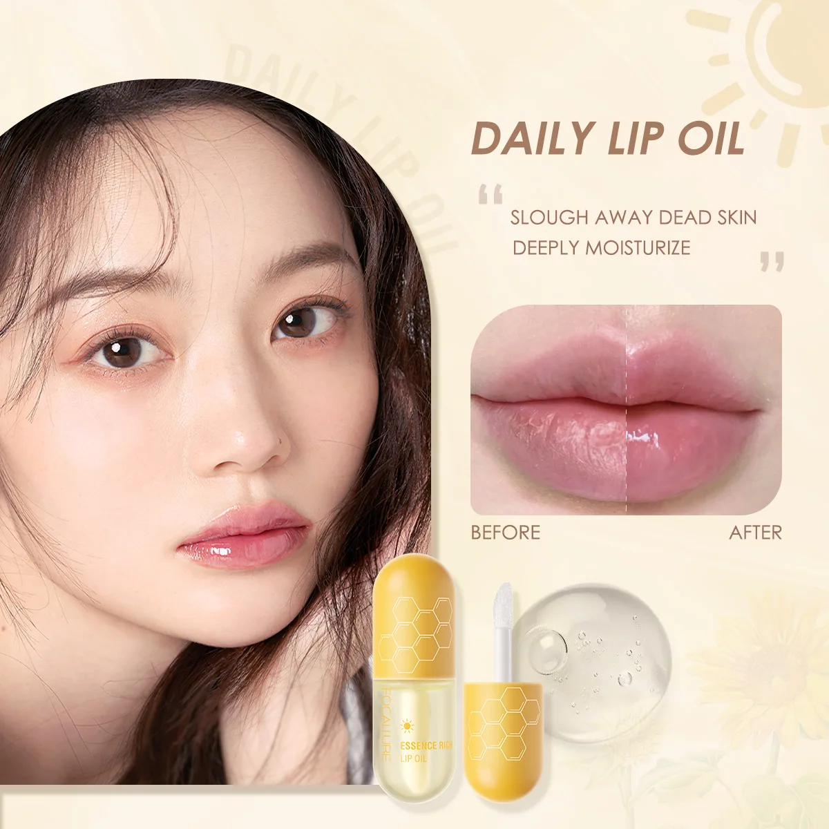 

Watery Glass Lip Moisturizing and Long-lasting Moisturizing for Spring, Autumn and Winter for Day and Night Set Lip Oil FA330