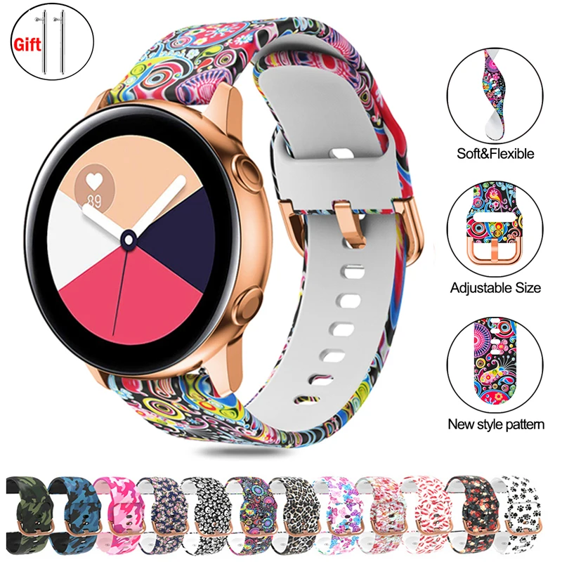 

22/20mm Band for Samsung Galaxy Watch 5 pro/4/Classic/Gear S3/Active Printed Sport Bracelet Huawei/amazfit GTR-GTS-4-3-2e strap