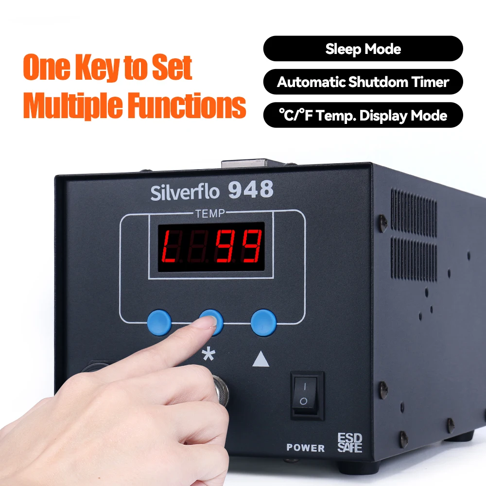 Silverflo 948 Desoldering Station 90W Suction Tin Gun Electric Vacuum Solder Sucker For IC Chips In-Line Pins Repair |