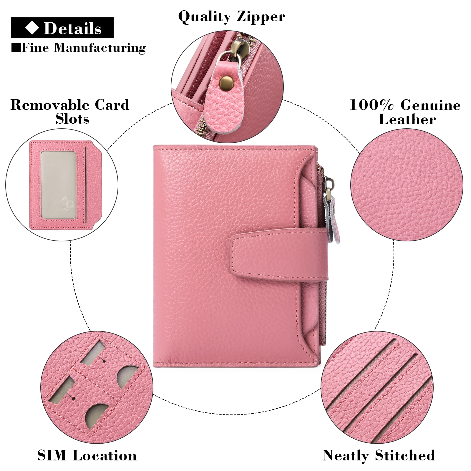 2023 Women Vintage Wallet Large Capacity Credit Card Holder 14 Slots Short Female Purse Money Clip Coin Pocket for Women