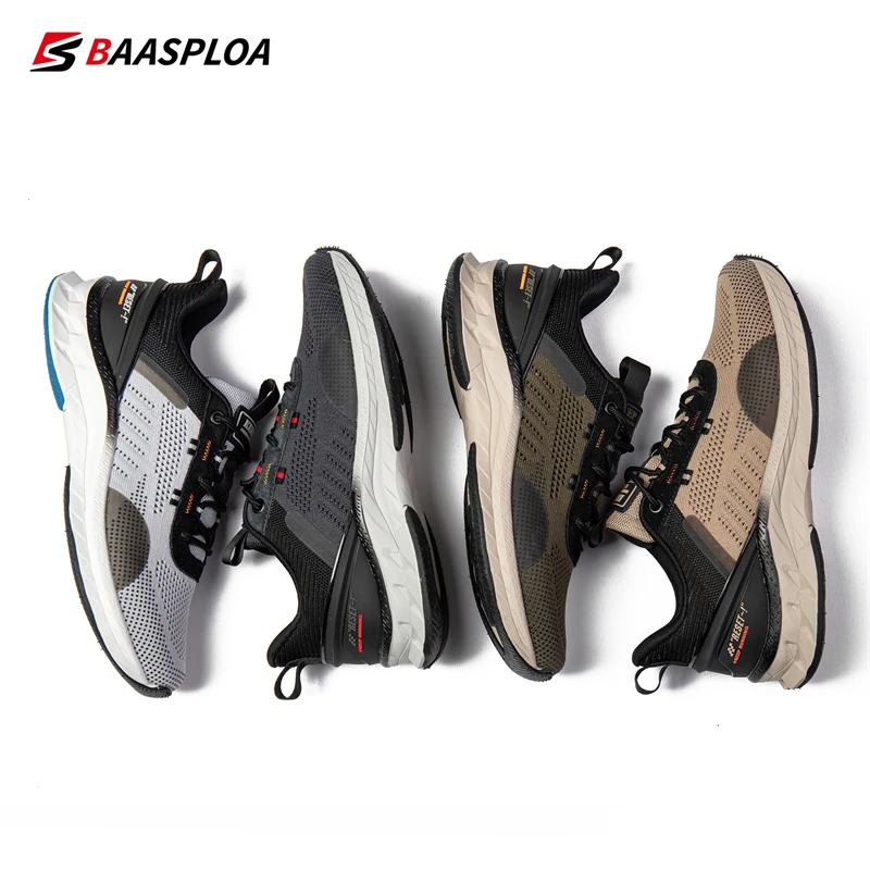 2023 Baasploa Men Running Shoes Lightweight Sport Shoes Mesh Breathable Casual Sneakers Non-Slip Outdoor for Men New Arrival
