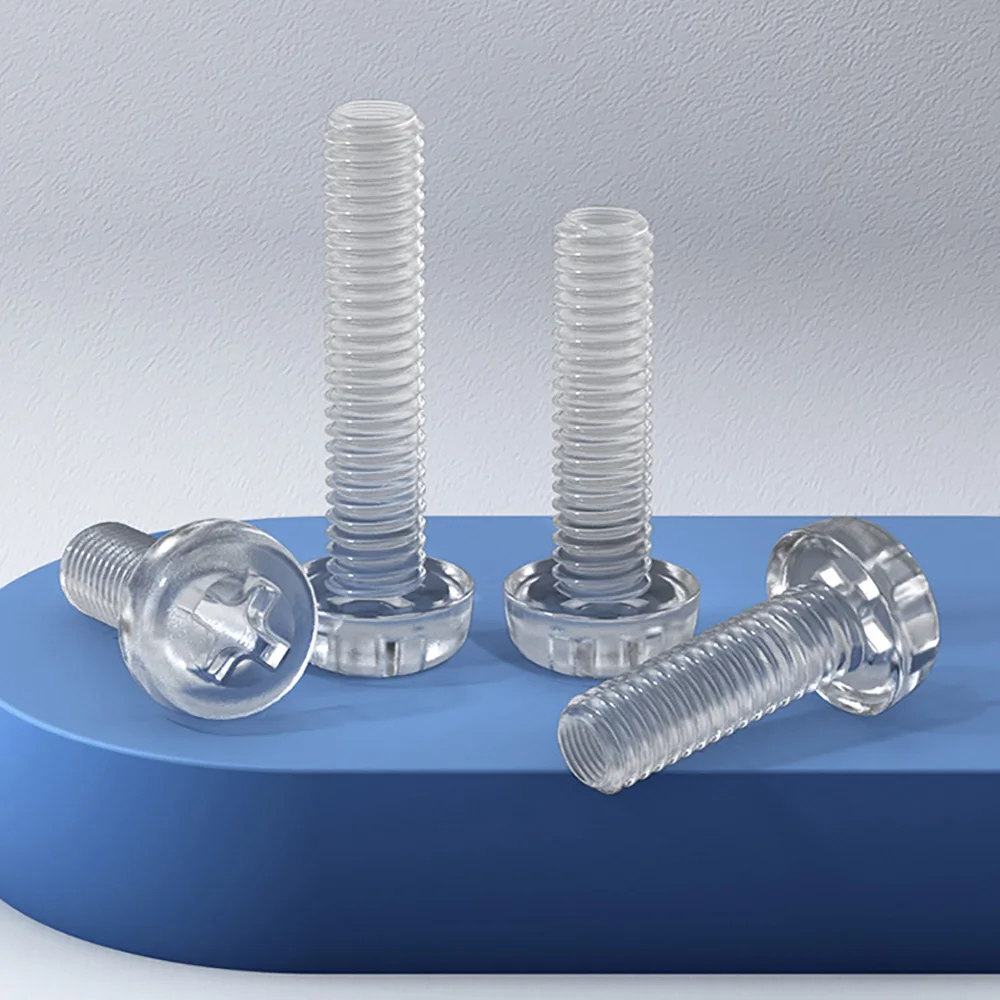 

Акриловые винты Phillips M3M4 M5M6, 50-100 шт., прозрачные нейлоновые круглые винты с крестообразной головкой, прозрачные пластиковые Стандартные винты