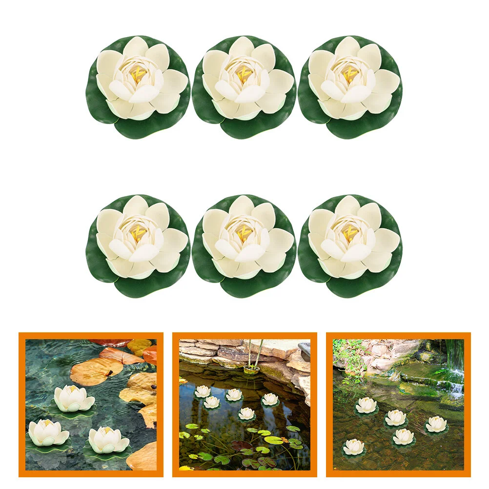 

Dance Flower Small Lotus Decor Floating Aquarium Decorations Artificial Flowers Props