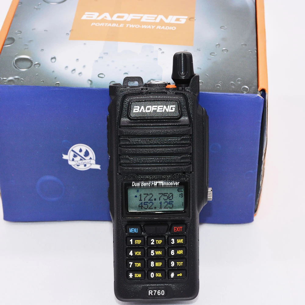 

R760 Waterproof Two Way Radio Power Flash Light Screen Keyboard PTT Single Earpiece Walkie Talkie DustProof Interphone