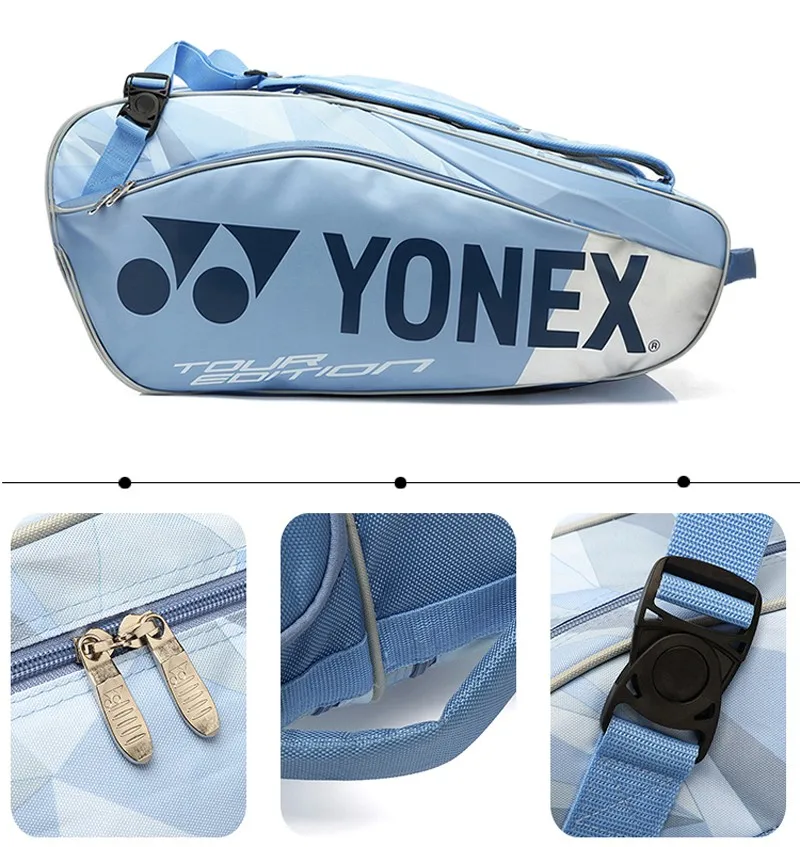 YONEX Tour Edition PU Large Tennis Bag With Shoes Compartment For Women Men Waterproof Max For 8 Rackets Badminton Racquet Bag