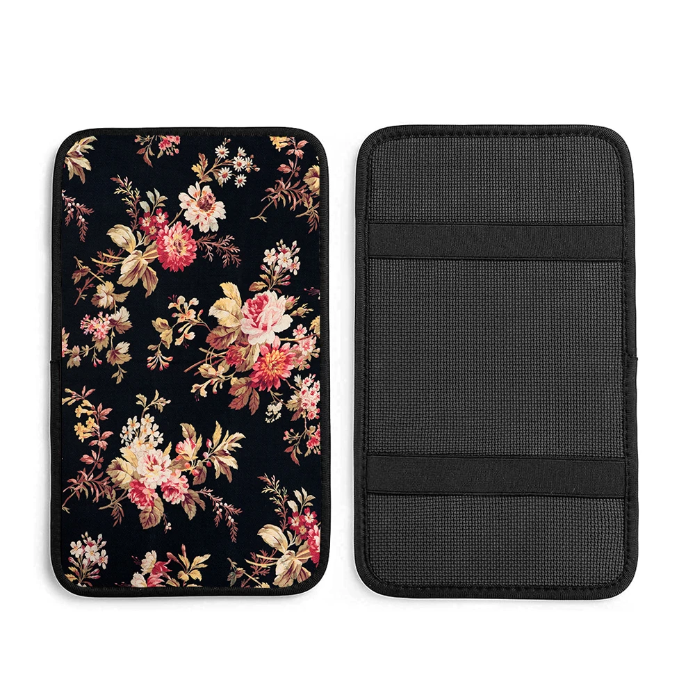 

Наволочка на подлокотник центральной консоли, модные автомобильные перчатки в стиле ретро с цветами, удобные моющиеся автомобильные перча...