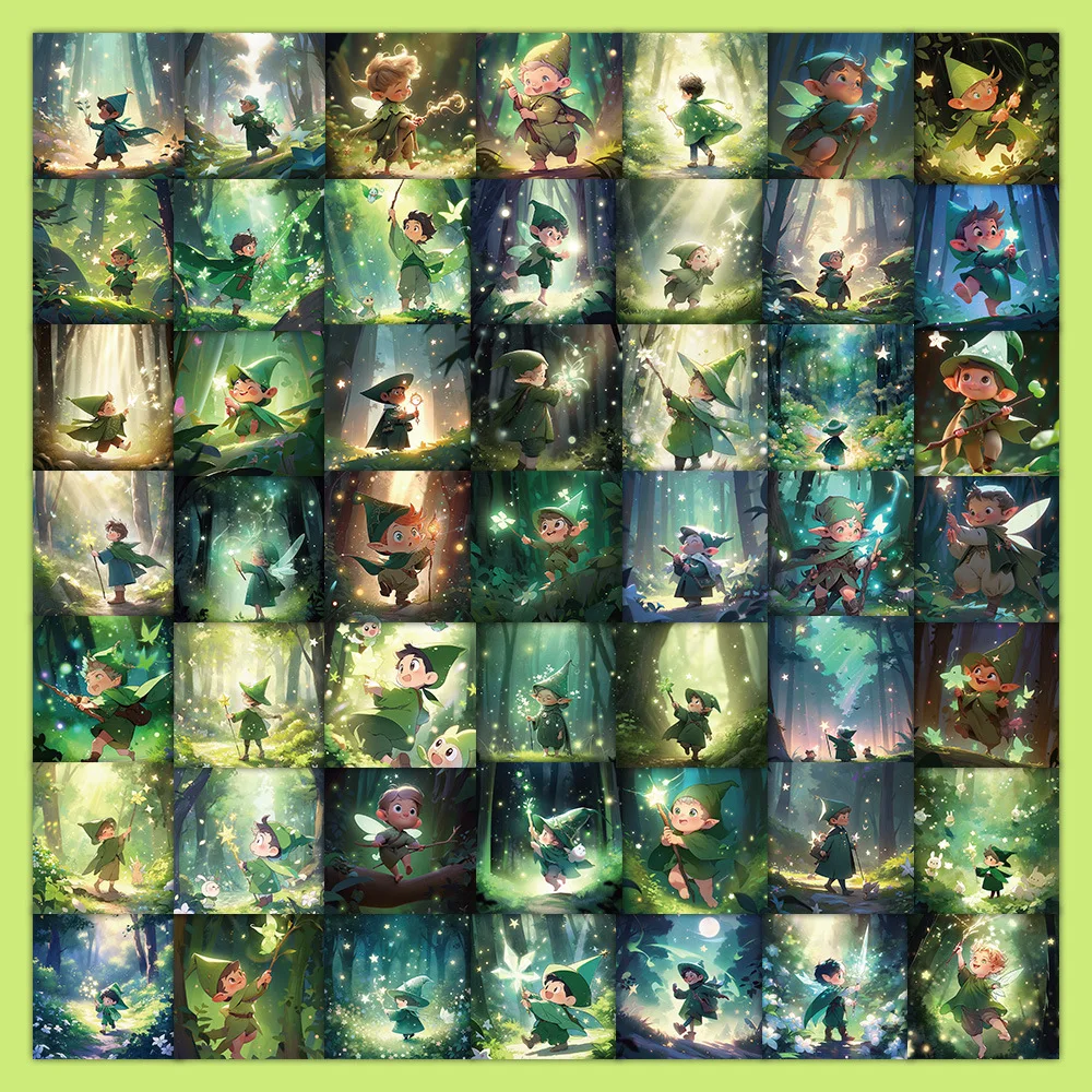 Наклейки зеленый лес в Волшебнике 10/30/60 шт.