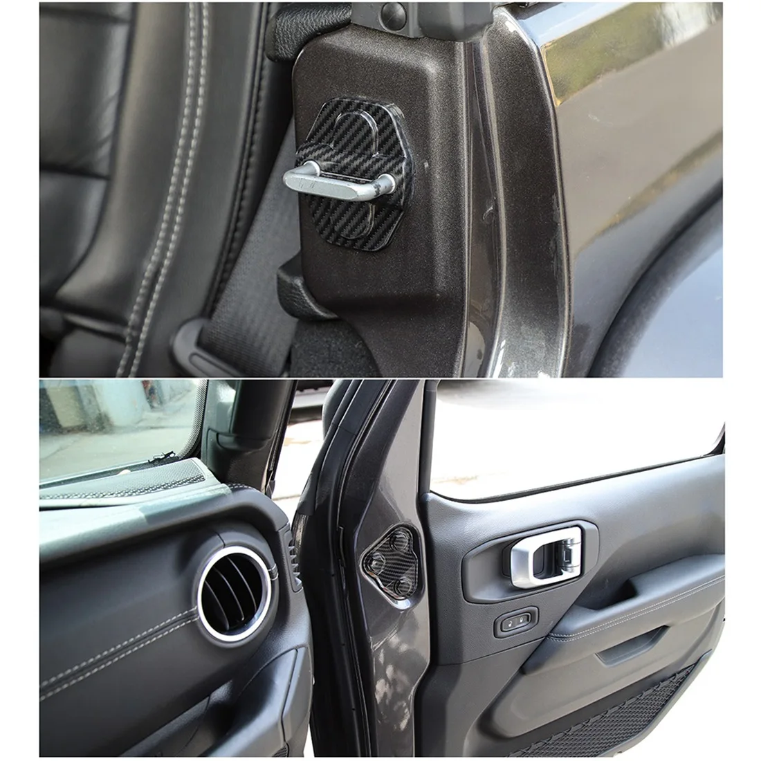 

Крышка дверного замка и крышка дверного винта аксессуары для отделки Jeep Wrangler JL Gladiator JT 2018-2022,ABS углеродное волокно