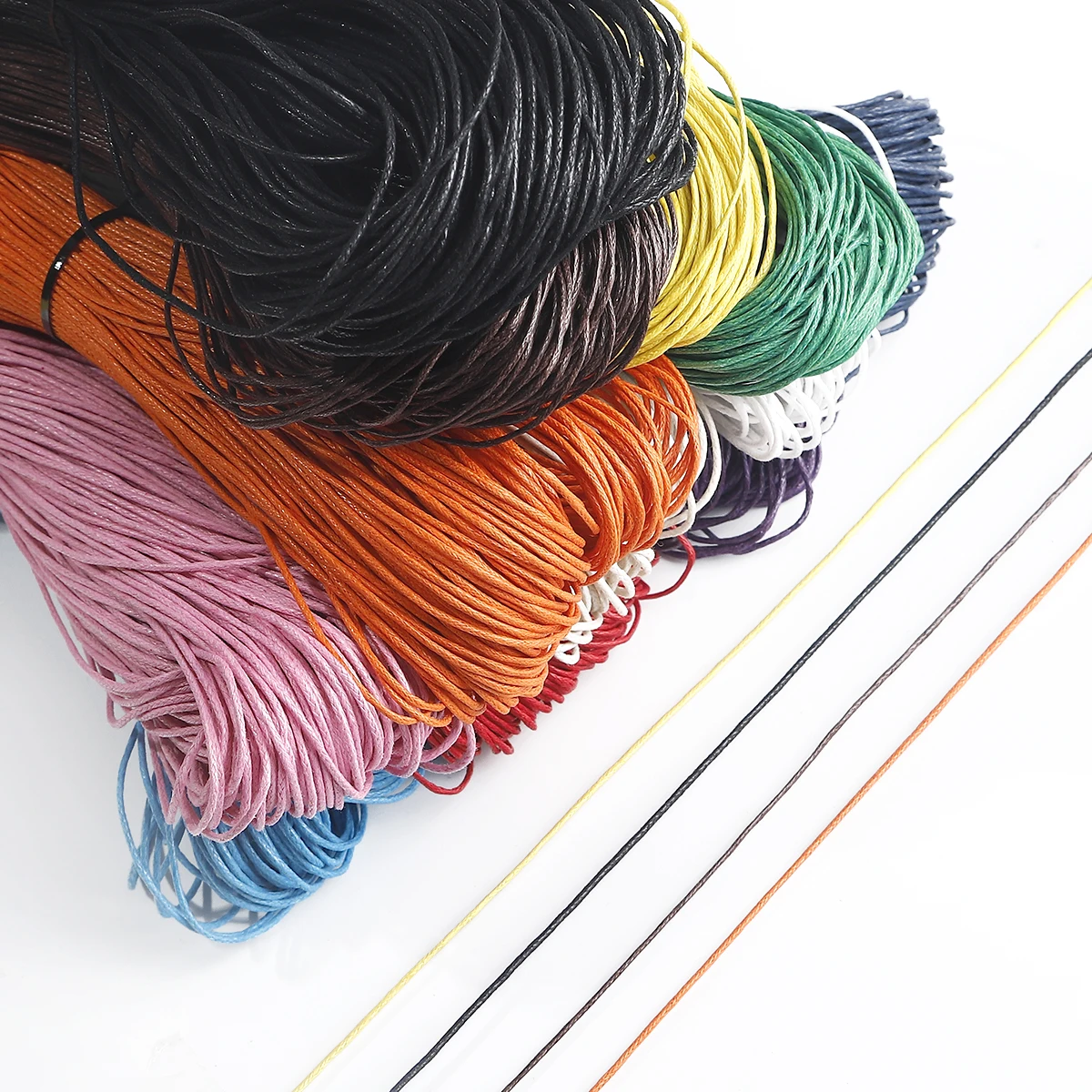 

60Meter 1mm Colorful Waxed Cotton Cord Waxed Thread Cord String Strap Necklace Bracelet Rope For DIY Jewelry Making Accessories