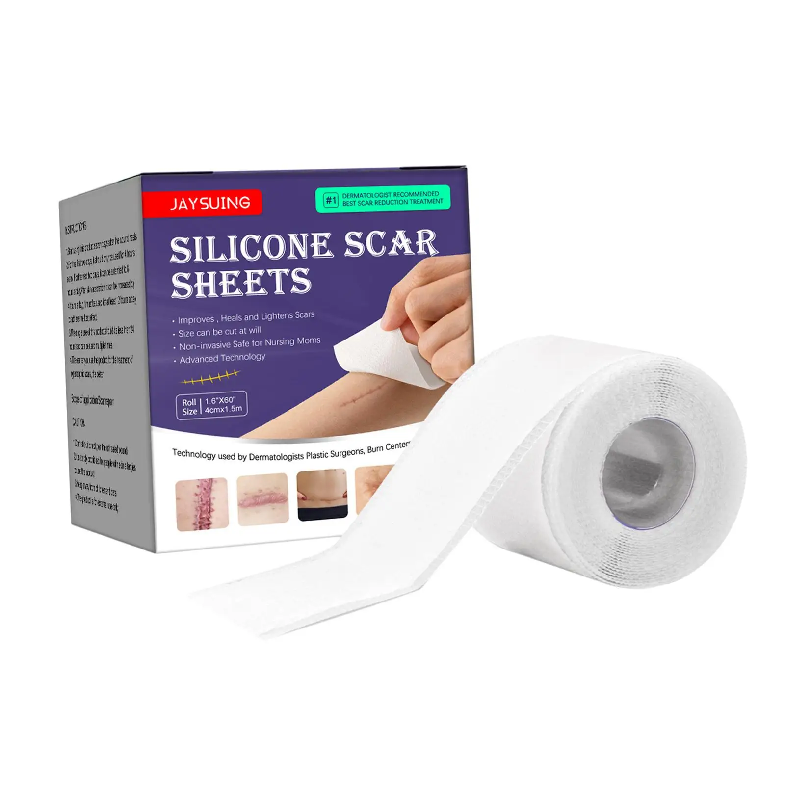 Silicone Scar Sheets Painlessly Anti Stain Reduce Redness Itchiness Scar Strips Scar Tape Roll for Pregnant Breastfeeding Moms