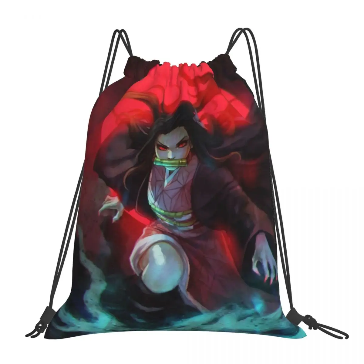 

Demon Slayer Drawstring Backpack Bag Gym Sport Sackpack Women Men String Cinch Yoga Lightweight Unisex knapsack