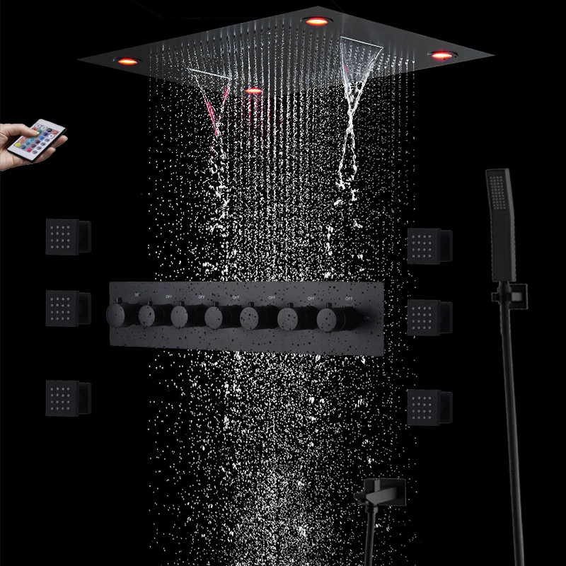 

Насадка для душа черная, 24 дюйма, 4 функции