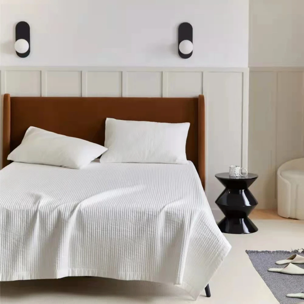 

cotton bed linen soft Bedspread on the bed spring bed cover For home bed Plaid sheet linens blanket Bedspreads for double bed